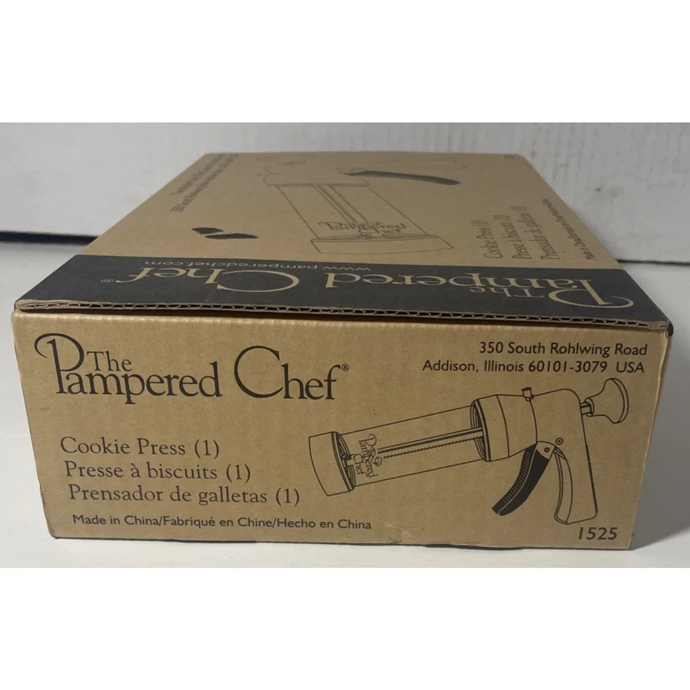 Pampered Chef Cookie Press Item# 1525 With 16 Decorative Discs Complete Set
